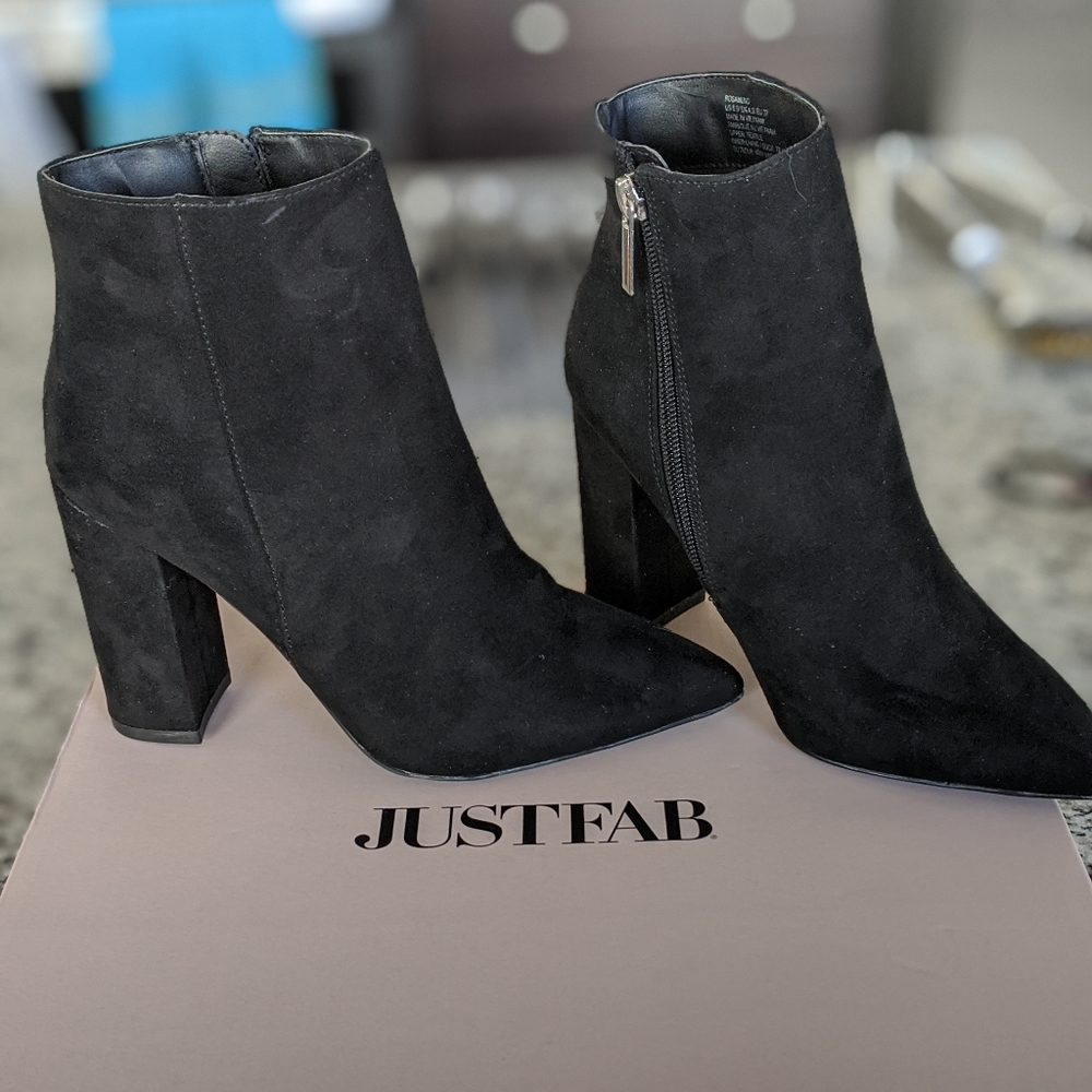 Block heel booties